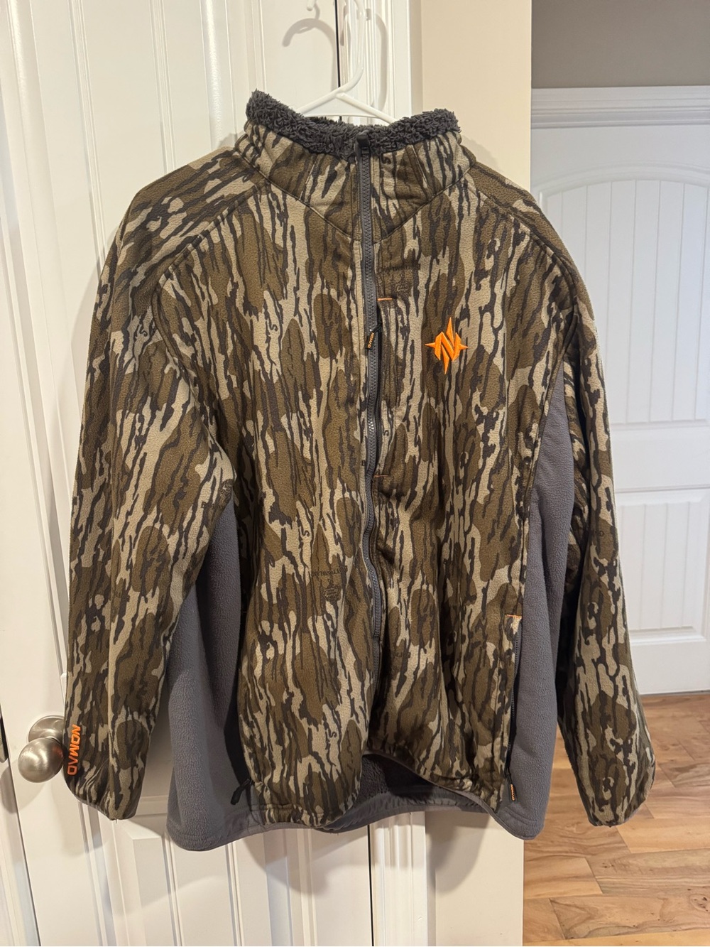 Men’s Nomad Camo Fleece Jacket with Orange Accent